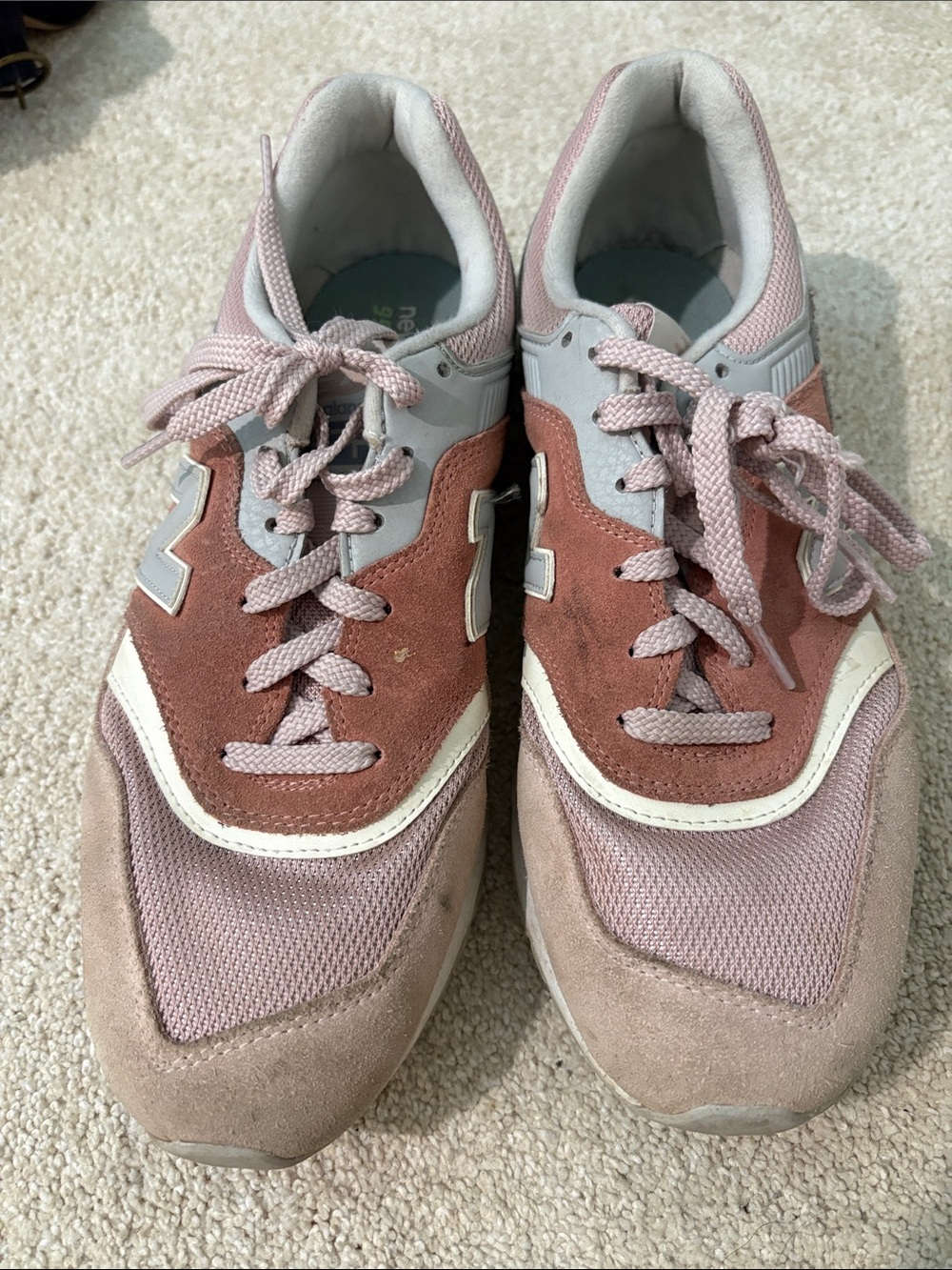 New Balance Women's Pink and Dusty Rose Lace-Up Sneakers